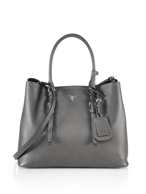 prada handbag grey|prada black saffiano bag.